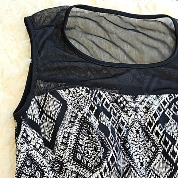 Women's Mini Cocktail Dress Size 4 Black White Office Evening Bodycon Classic - Picture 6 of 14